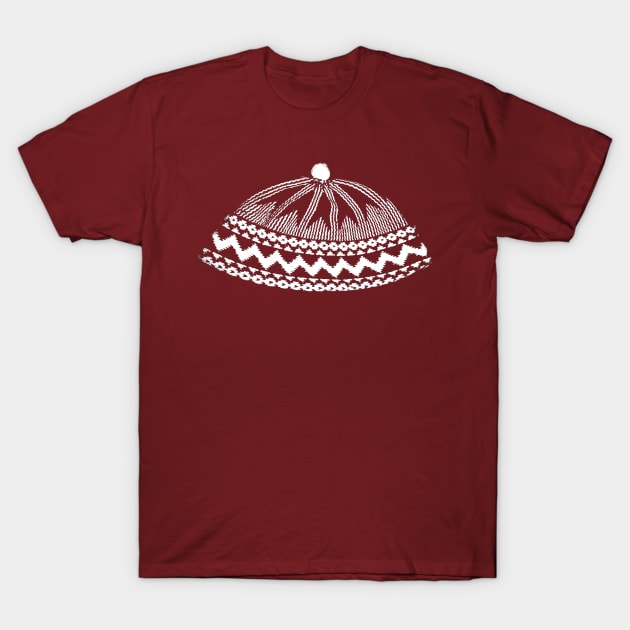 Kufi Haji Muslim Hat Dark Red Design T-Shirt by Tony Cisse Art Originals